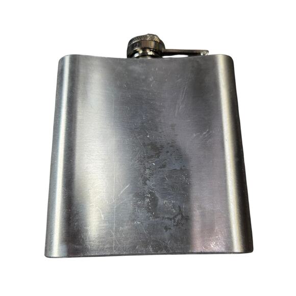Jagermeister Flask‎ Stainless 6 oz Screw Down 4.25" x 3.75" Liquor Alcohol - Picture 2 of 4